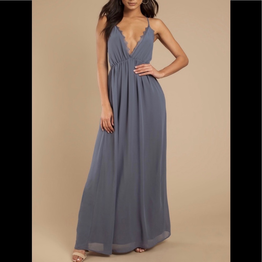 Delicate plunge maxi dress